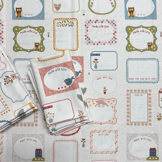 Owl & Hare Hollow Quilt Label Panel The Birdhouse Patchwork Designs