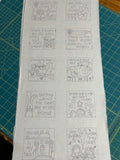 Sweet Sentiments Pre-printed Stitchery Panel