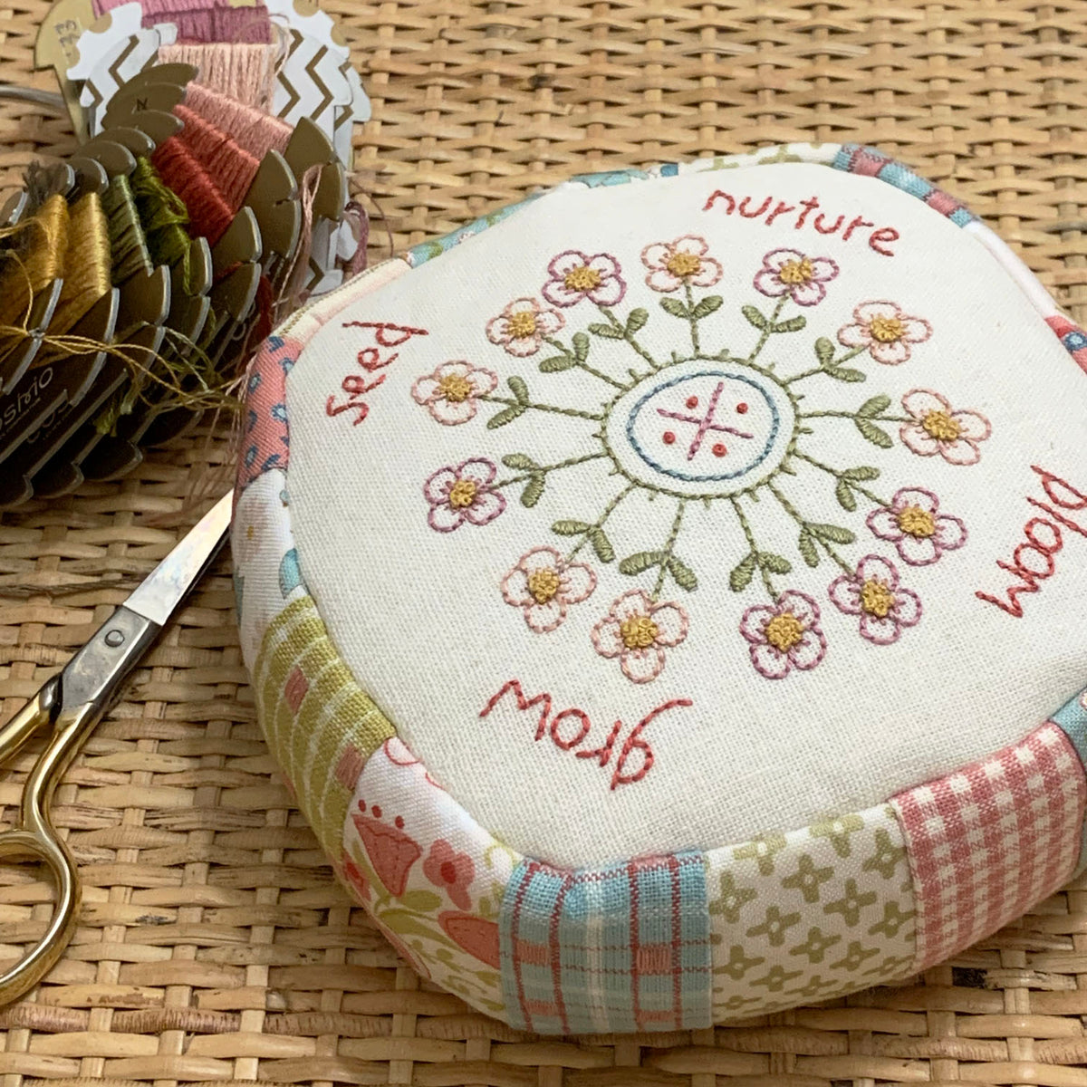 Blooming Lovely Pincushion Pattern The Birdhouse Patchwork Designs