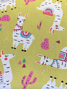 Llama Print Fabric – Green