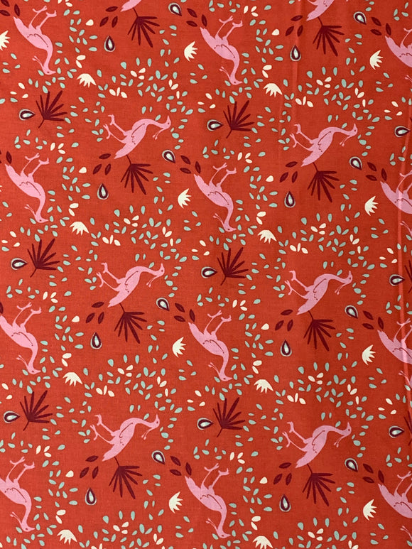 Red Bird Print Fabric (30% OFF LISTED PRICE)